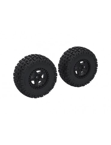 Arrma Dboots Fortress SC Tire Set Glued, Black (2)