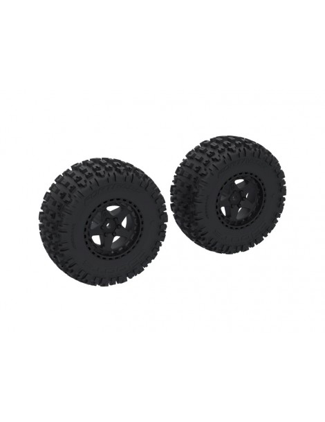 Arrma Dboots Fortress SC Tire Set Glued, Black (2)