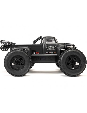 Arrma 1/8 NOTORIOUS 6S V6 4X4 BLX Brushless Stunt Truck RTR, Black