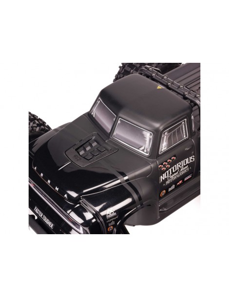 Arrma 1/8 NOTORIOUS 6S V6 4X4 BLX Brushless Stunt Truck RTR, Black