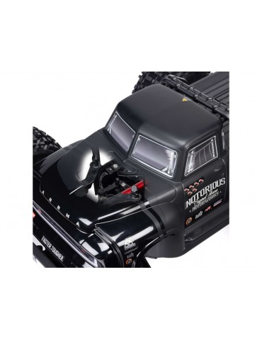 Arrma 1/8 NOTORIOUS 6S V6 4X4 BLX Brushless Stunt Truck RTR, Black