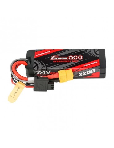 Akumuliatorius „Lipo Gens ace G-Tech 2200mAh 7.4V 2S1P 60C GRP-76 Hardcase“ XT60