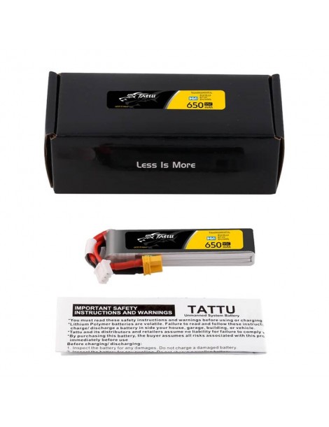 Akumuliatorius Lipo Tattu 2s 650mAh 95C 7.6V HV z XT30 Long-Pack