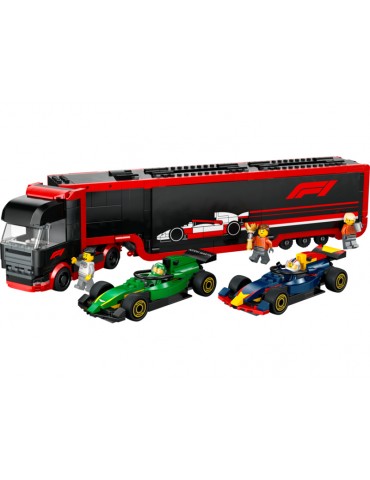 LEGO City - F1 sunkvežimis su RB20 ir AMR24 F1 automobiliais