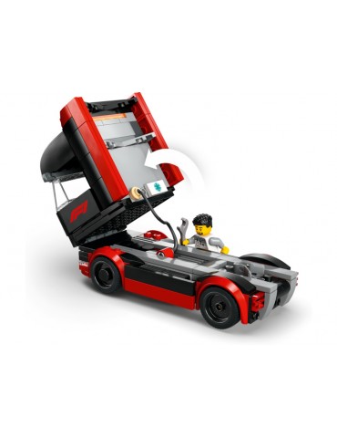 LEGO City - F1 sunkvežimis su RB20 ir AMR24 F1 automobiliais