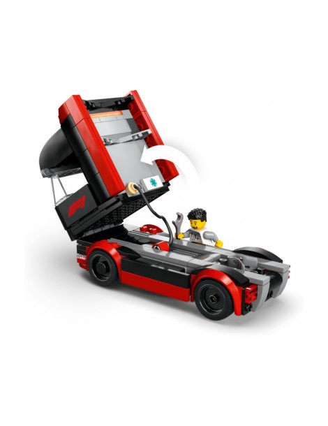 LEGO City - F1 sunkvežimis su RB20 ir AMR24 F1 automobiliais