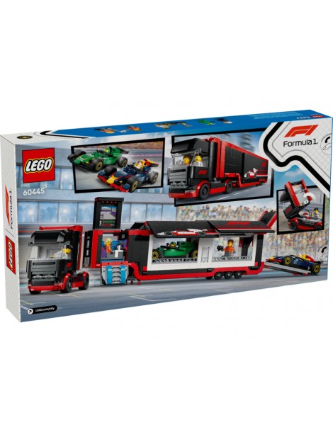 LEGO City - F1 sunkvežimis su RB20 ir AMR24 F1 automobiliais