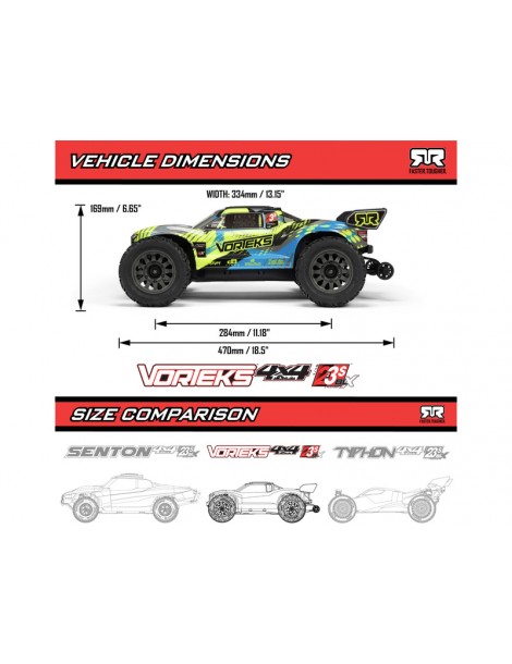 Arrma 1/10 Vortex 223S BLX 1:10 4WD RTR DSC Teal