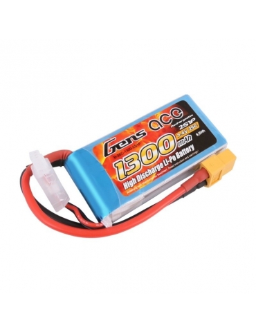 Akumuliatorius Gens ace 1300mAh 7.4V 25C 2S1P Lipo XT60