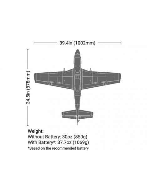 Arrma P-51D Mustang 1.0m BNF Basic with AS3X+ and SAFE Select