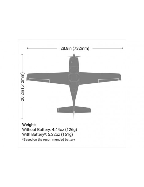 E-flite Cirrus SR22T 0.73m AS3X SAFE Select BNF Basic