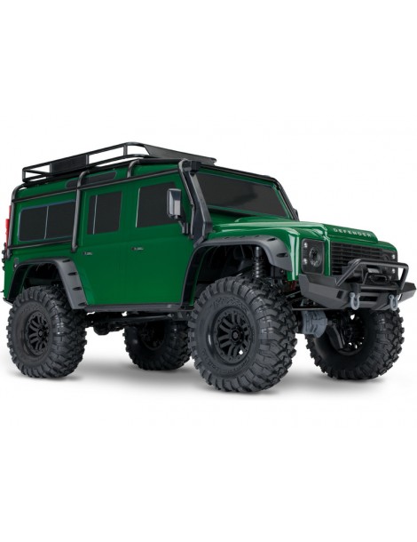 Traxxas TRX-4 RC kopimo modelis su žaliu Defender Clipless kėbulu 1:10 mastelio