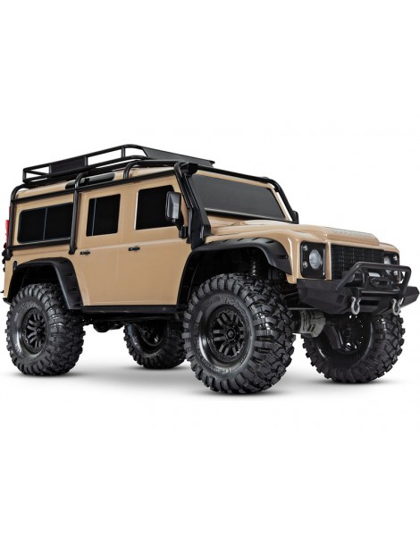 Traxxas TRX-4 Defender 1:10 RC modelis smėlio spalvos su Clipless kėbulu