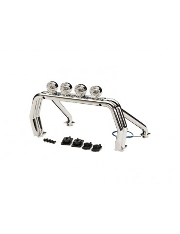 Traxxas Roll Bar (sumontuotas su LED šviesų juosta)/ Roll Bar laikikliai, kairė ir dešinė (tinka 9212 kėbului)