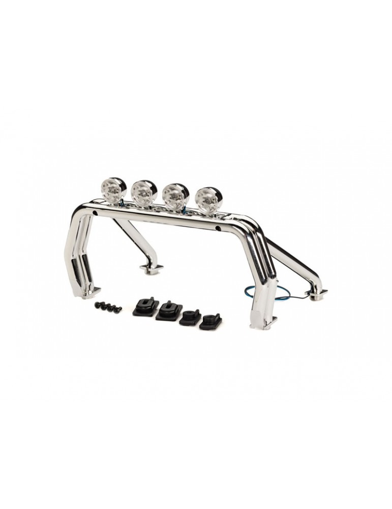 Traxxas Roll Bar (sumontuotas su LED šviesų juosta)/ Roll Bar laikikliai, kairė ir dešinė (tinka 9212 kėbului)