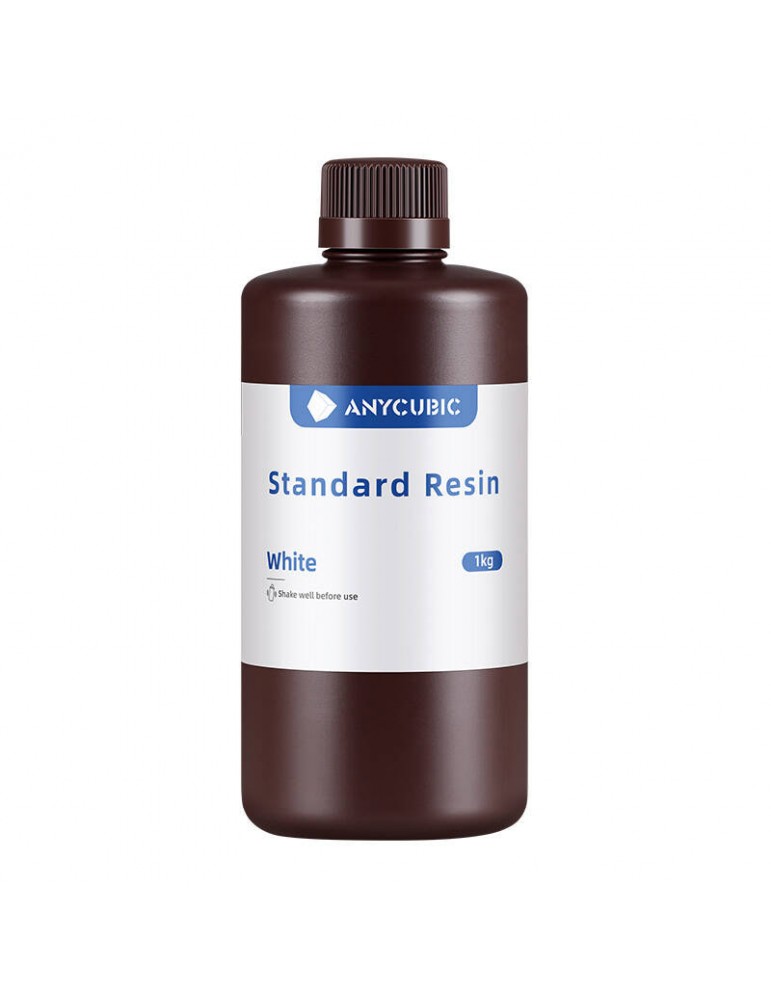 Derva 3D spausdinimui AnyCubic Standard Resin Balta 1kg – CyborgShop