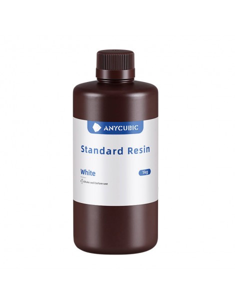 Derva 3D spausdinimui AnyCubic Standard Resin Balta 1kg – CyborgShop
