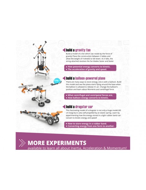Engino Stem Newton's laws of inertia, momentum, kinetic and potential energy