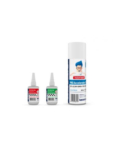 PRO TYRE CA medium ir plonas 50g + aktyvatorius PRO CA Spray 200ml