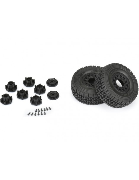 Pro-Line Wheels and Tires 2.2/3.0", Mirage TT tires, Black Raid Wheels (2)