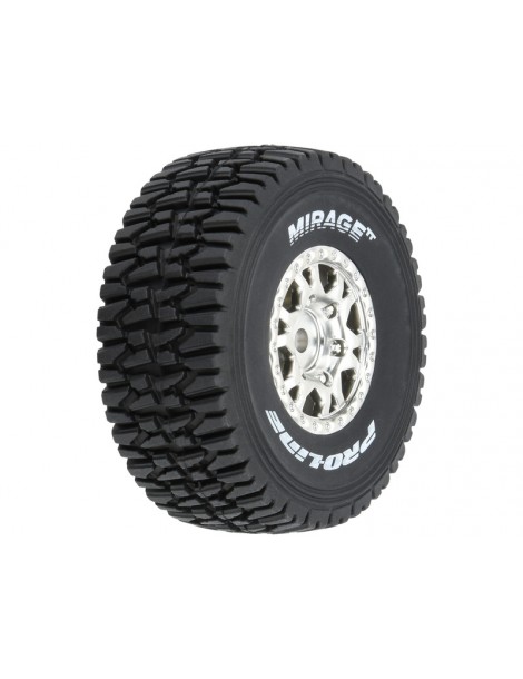 Pro-Line 1/16 Mirage TT F/R Tires MTD 12mm Silver Impulse (4): Mojave Grom