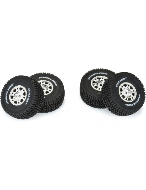 Pro-Line 1/16 Mirage TT F/R Tires MTD 12mm Silver Impulse (4): Mojave Grom