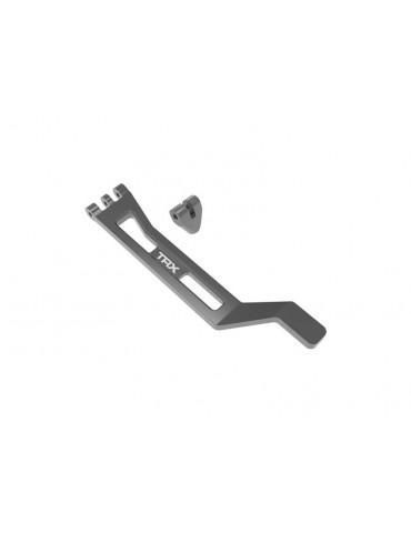 Traxxas Battery hold-down, hold-down post, aluminum (gray)