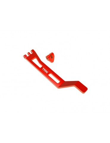 Traxxas Battery hold-down, hold-down post, aluminum (red)