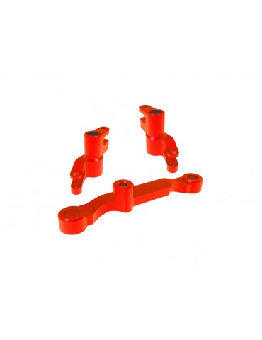 Traxxas Steering bellcranks, draglink, aluminum (red)