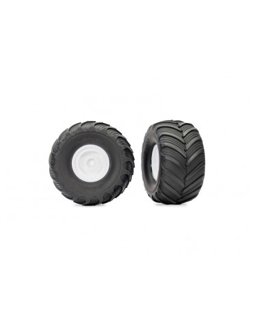 Traxxas Tires & wheels 2.0/3.0", white wheels, Terra Groove tires (2)