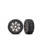 Traxxas Tires & wheels 3.0", gray wheels, Sledgehammer belted tires (2)