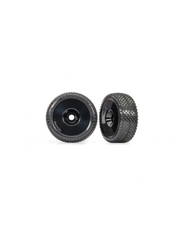 Traxxas Tires & wheels, 3.0" black wheels, Response Pro tires (2)