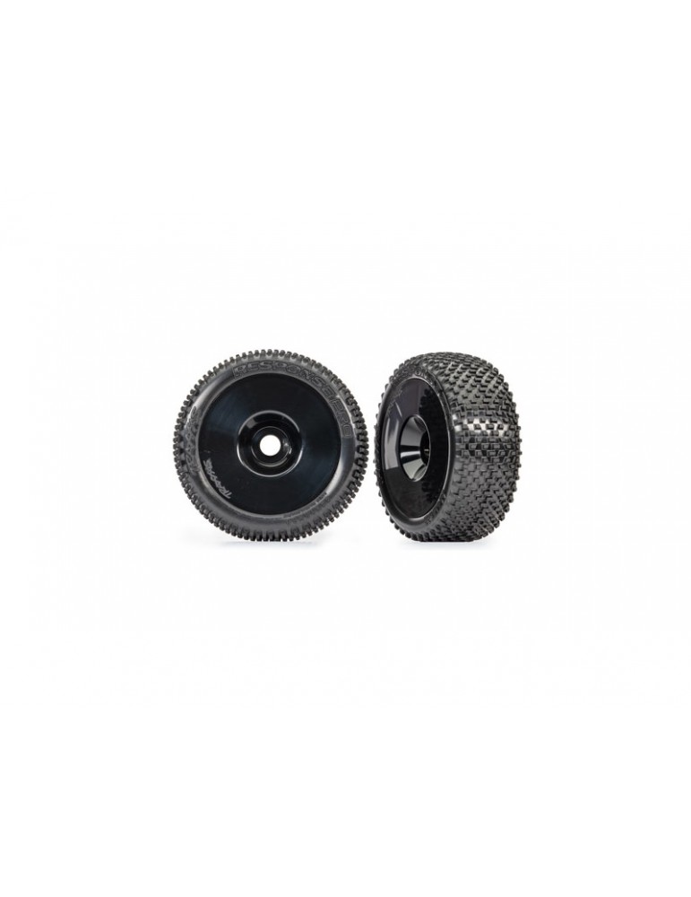 Traxxas Tires & wheels, 3.0" black wheels, Response Pro tires (2)