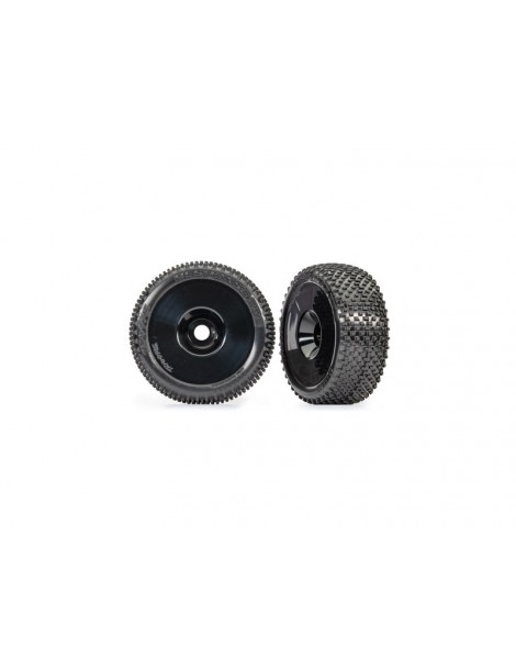 Traxxas Tires & wheels, 3.0" black wheels, Response Pro tires (2)