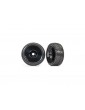 Traxxas Tires & wheels, 3.0" black wheels, Response Pro tires (2)