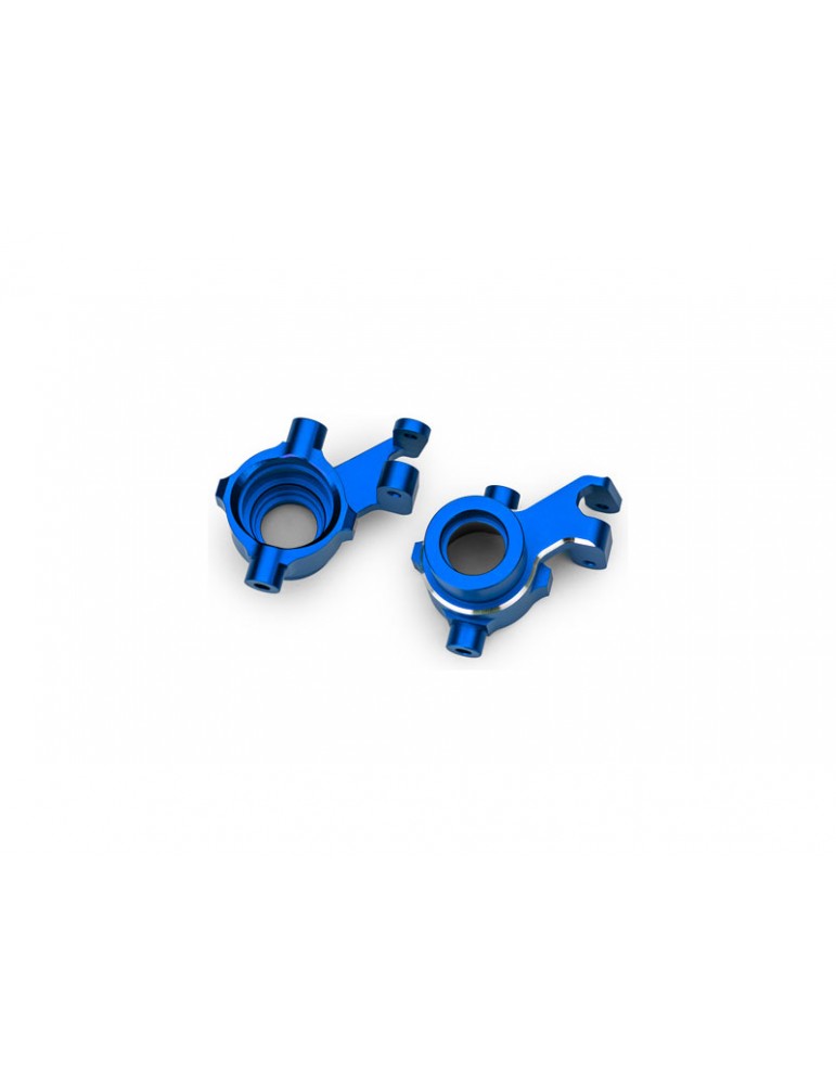 Traxxas Steering blocks, aluminum (blue-anodized), pair