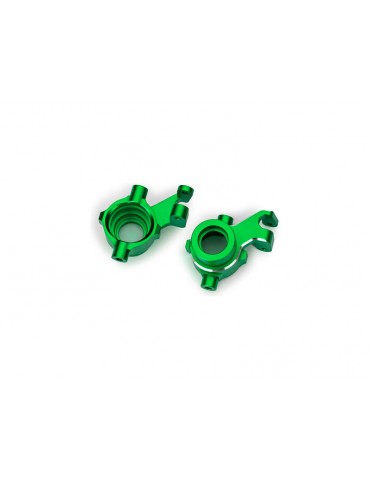 Traxxas Steering blocks, aluminum (green-anodized), pair