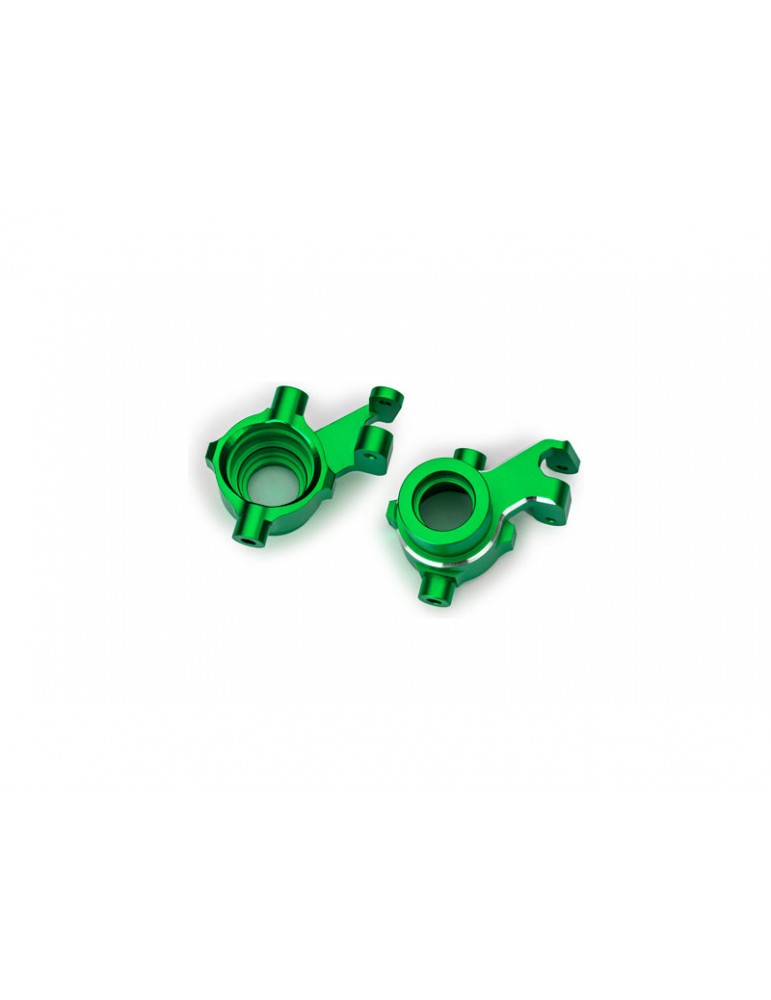 Traxxas Steering blocks, aluminum (green-anodized), pair