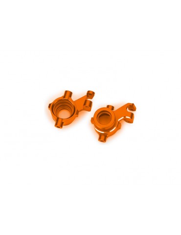 Traxxas Steering blocks, aluminum (orange-anodized), pair