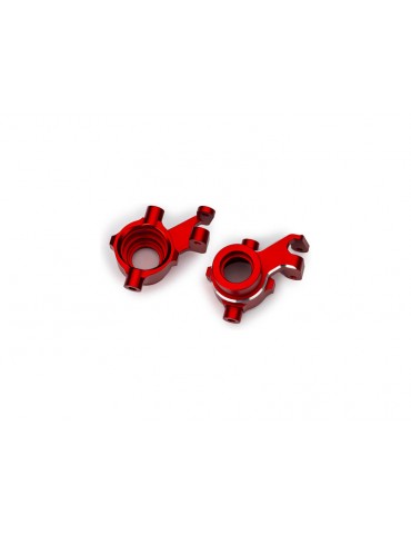 Traxxas Steering blocks, aluminum (red-anodized), pair