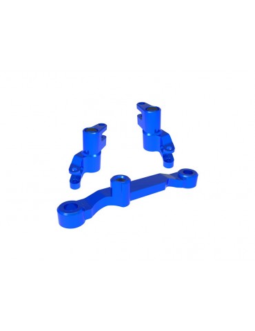 Traxxas Steering bellcranks, draglink, aluminum (blue)