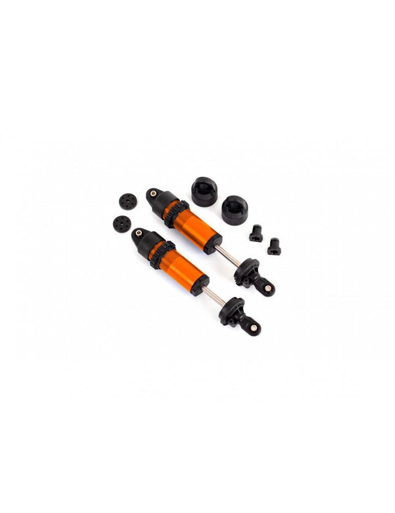 Traxxas Shocks, GT-Maxx, aluminum (orange-anodized) (fully assembled w/o springs) (2)