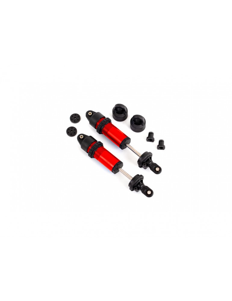 Traxxas Shocks, GT-Maxx, aluminum (red-anodized) (fully assembled w/o springs) (2)