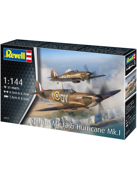 Revell Supermarine Spitfire Mk.Ia, Hawker Hurricane Mk.I (1:144)