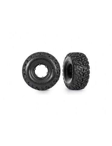 Traxxas Tires & wheels 2.2/3.2, black wheels, Maxx Slash belted tires (requires 10274 & 10276) (2)