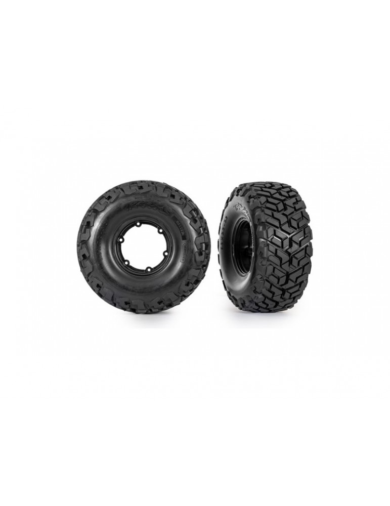 Traxxas Tires & wheels 2.2/3.2, black wheels, Maxx Slash belted tires (requires 10274 & 10276) (2)
