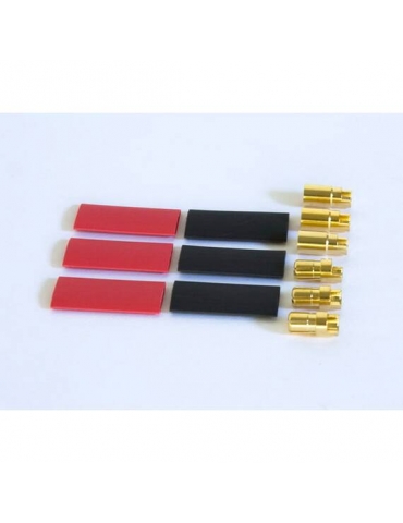 Plug 6mm gold male / female - 3 poros (ORI40014)