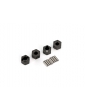 Traxxas Wheel hubs, 7mm hex (4)/ axle pins (4)