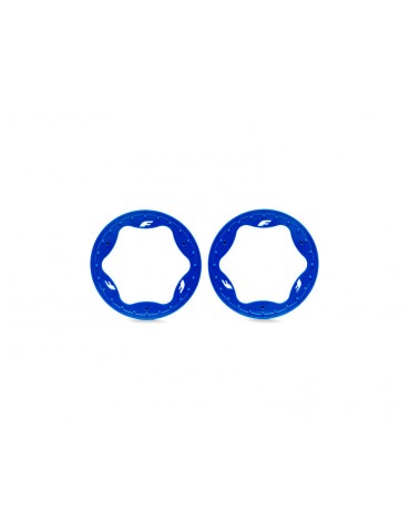 Traxxas Beadlock rings, front, blue 3.5" (2)