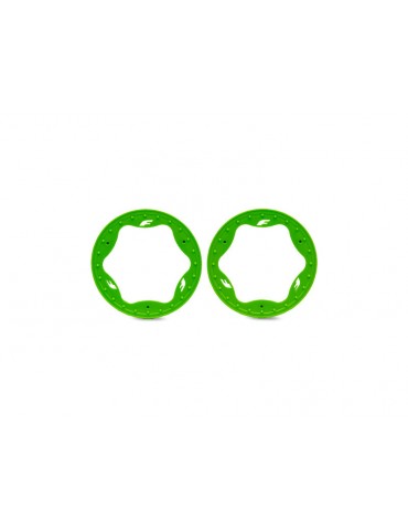 Traxxas Beadlock rings, front, green 3.5" (2)